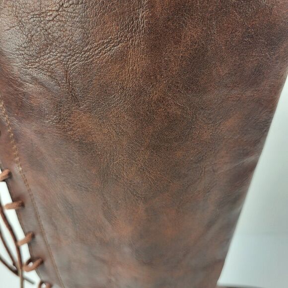 Eurosoft by SOFFT Carlen Lace-Up Knee High Boot Brown Leather Size 7M - Picture 8 of 13